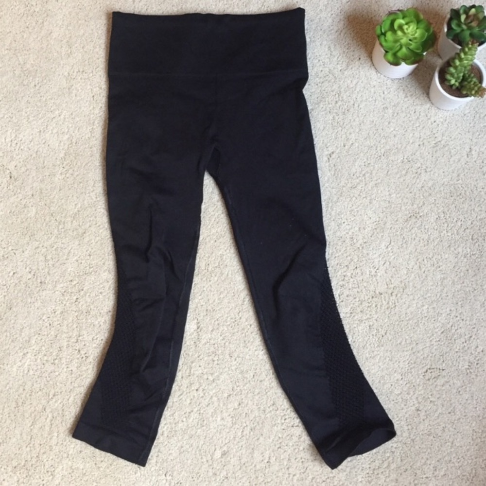 Cute black compression crop with mesh detailing